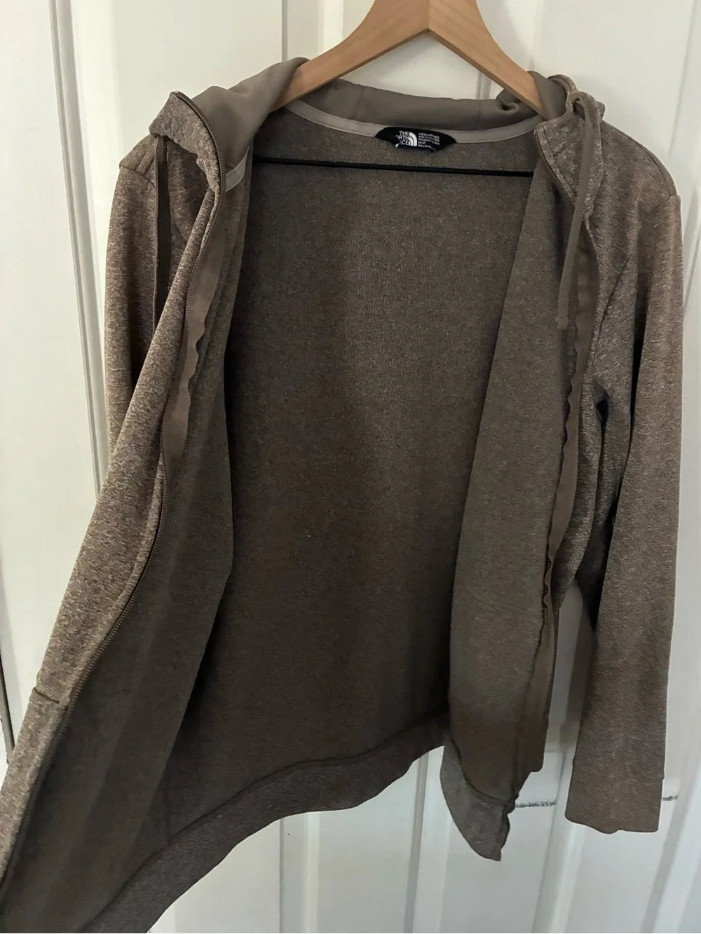 The North Face Heathered Light Brown Zip-Up Hoodie